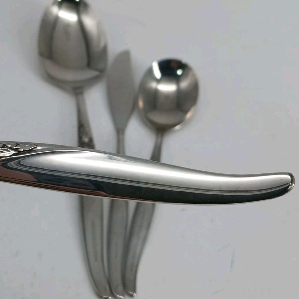 4X Serving Oneida LA ROSE Spoons Sugar Spreader Rogers Premier Stainless